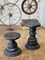 Rustic Charm Wood Pedestal Candle Holder / Stand Set of 2 - Final sale / Non-returnable and Non-refundable